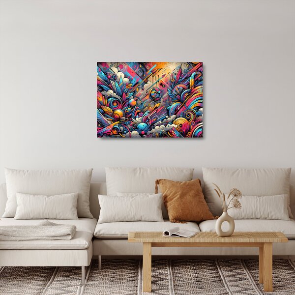 Staklena slika - Šareni grafiti (70x50 cm)