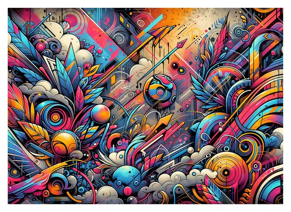 Staklena slika - Šareni grafiti (70x50 cm)