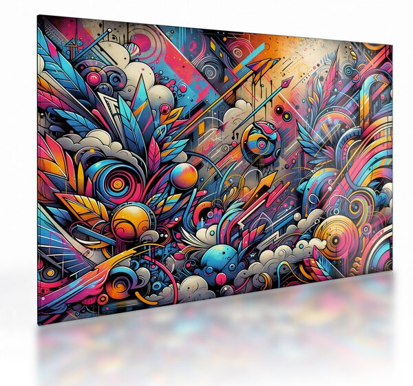 Staklena slika - Šareni grafiti (70x50 cm)