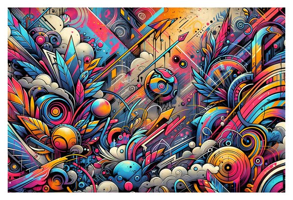Slika - Šareni grafiti (90x60 cm)