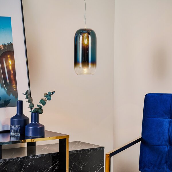 Viseće Svjetiljka Artemide, Gople Mini, prigušiv, Plava, Dnevna soba, Staklo, Dizajn