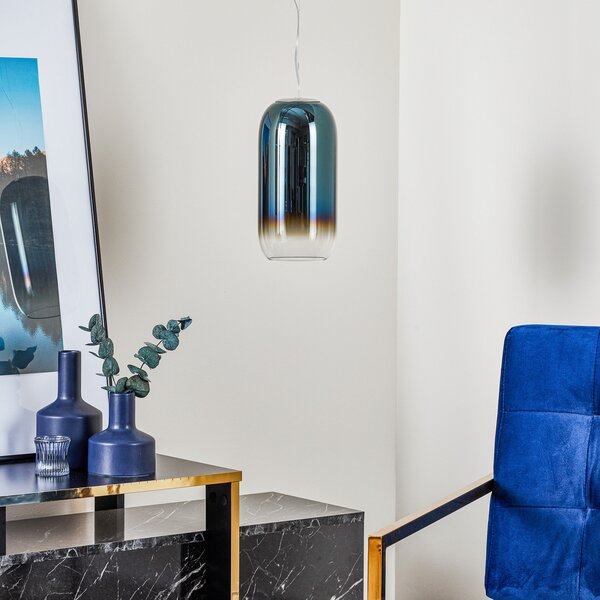 Viseće Svjetiljka Artemide, Gople Mini, prigušiv, Plava, Dnevna soba, Staklo, Dizajn