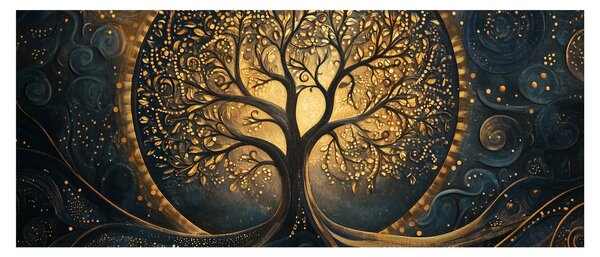 Slika – Drvo sa zlatnom aurom (120x50 cm)