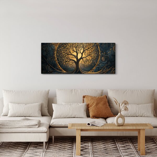 Slika – Drvo sa zlatnom aurom (120x50 cm)