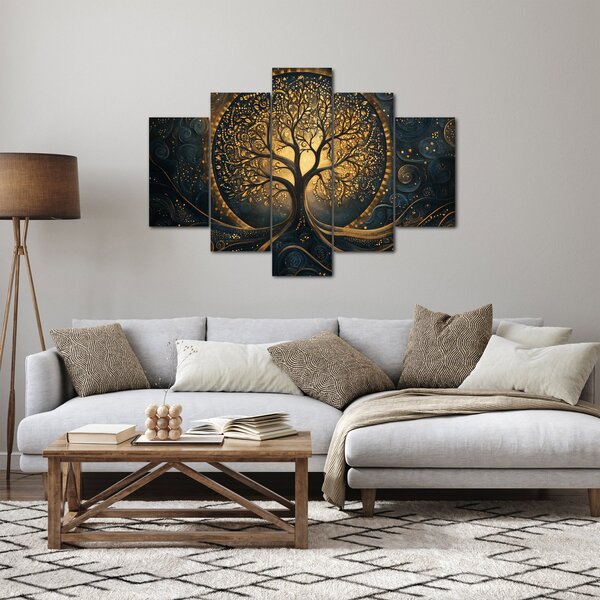 Slika – Drvo sa zlatnom aurom (150x105 cm)