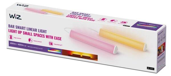 Stolne Lampa WiZ, Light Bar, prigušiv, Bijela, Dnevna soba, Plastika, Moderan
