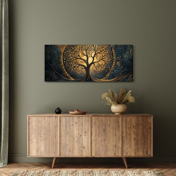 Slika – Drvo sa zlatnom aurom (120x50 cm)