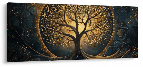 Slika – Drvo sa zlatnom aurom (120x50 cm)