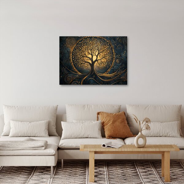 Slika – Drvo sa zlatnom aurom (70x50 cm)