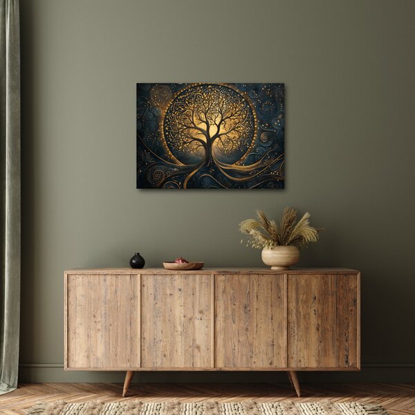 Slika – Drvo sa zlatnom aurom (70x50 cm)