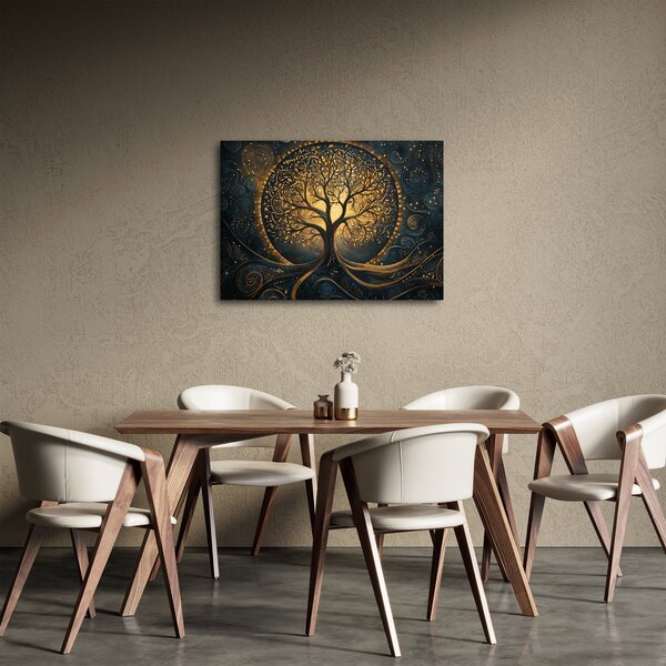 Slika – Drvo sa zlatnom aurom (70x50 cm)