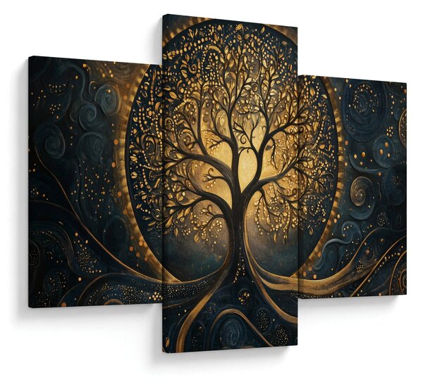 Slika – Drvo sa zlatnom aurom (90x60 cm)