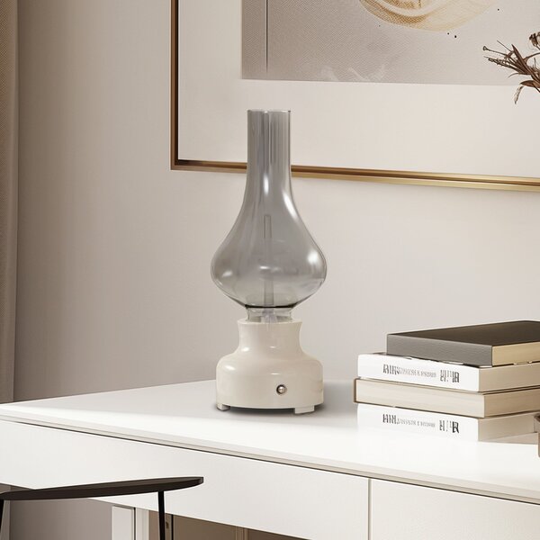Stolne Lampa NOLA, Mist, prigušiv, Bijela, Dnevna soba, Staklo, Industrijski dizajn
