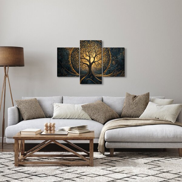 Slika – Drvo sa zlatnom aurom (90x60 cm)