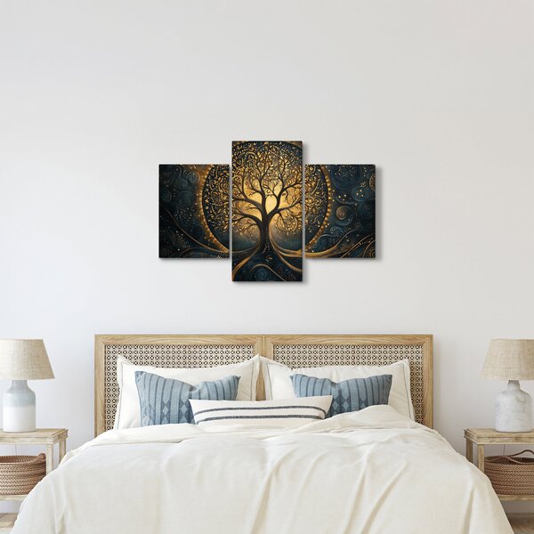 Slika – Drvo sa zlatnom aurom (90x60 cm)