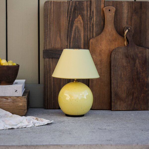 Stolne Lampa Globen Lighting, IRIS, prigušiv, Žuta, Dnevna soba, Tkanina / tekstil
