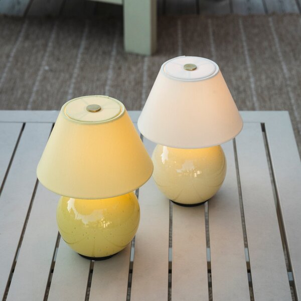 Stolne Lampa Globen Lighting, IRIS, prigušiv, Žuta, Dnevna soba, Tkanina / tekstil