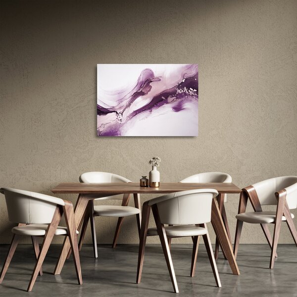 Staklena slika - Ljubičasta tekućina art (70x50 cm)
