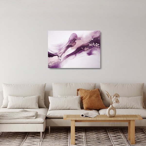 Staklena slika - Ljubičasta tekućina art (70x50 cm)