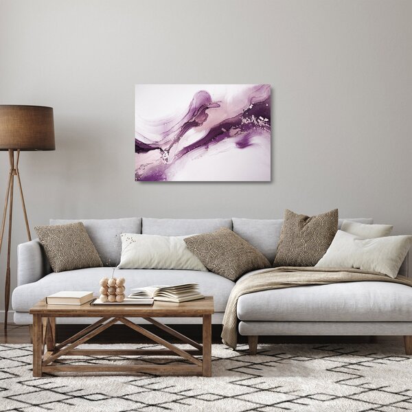 Staklena slika - Ljubičasta tekućina art (70x50 cm)