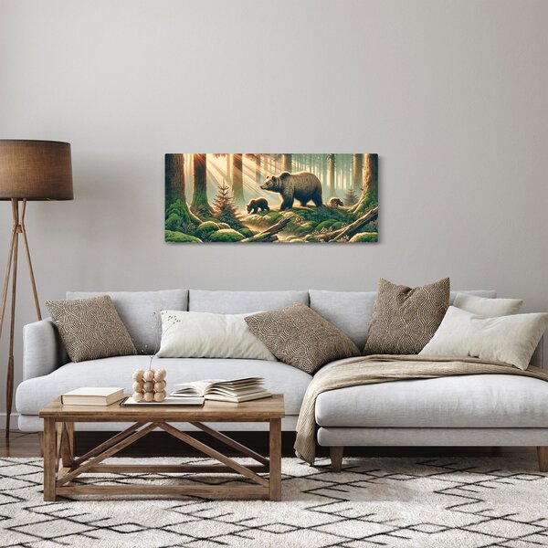 Slika - Medvjedi u šumi (120x50 cm)