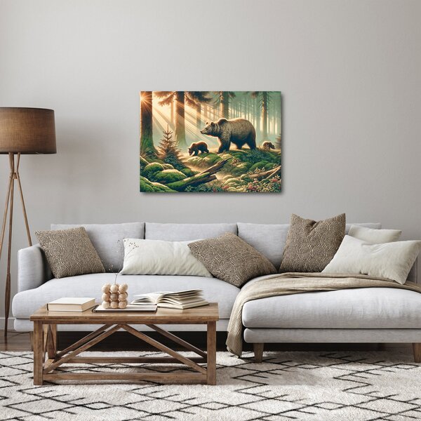 Slika - Medvjedi u šumi (70x50 cm)