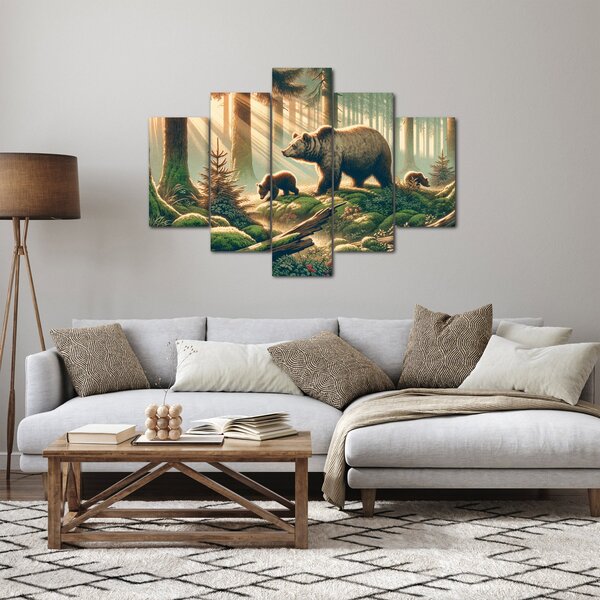 Slika - Medvjedi u šumi (150x105 cm)