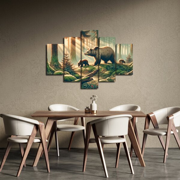 Slika - Medvjedi u šumi (150x105 cm)