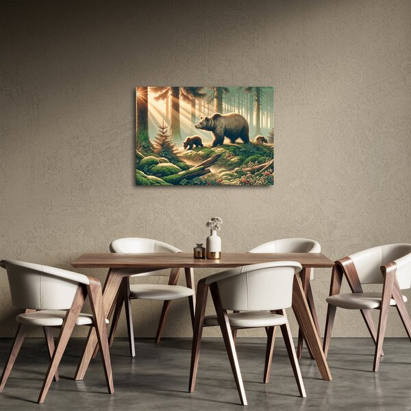 Slika - Medvjedi u šumi (70x50 cm)