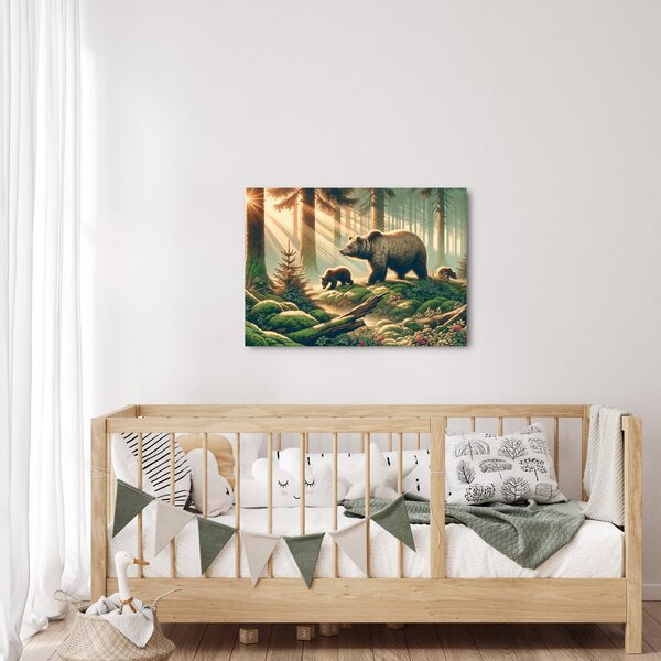 Slika - Medvjedi u šumi (70x50 cm)