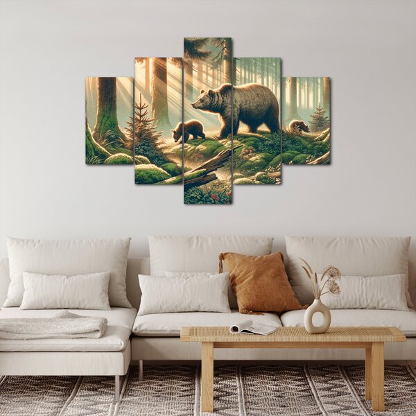 Slika - Medvjedi u šumi (150x105 cm)