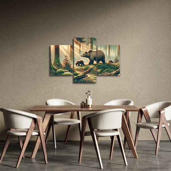 Slika - Medvjedi u šumi (90x60 cm)