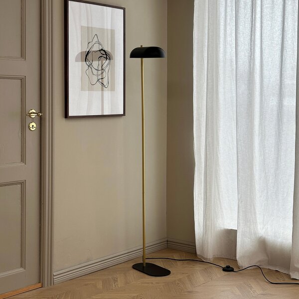 Podne Lampa Dyberg Larsen, Arch, Crno, Dnevna soba, Metal, Vintage
