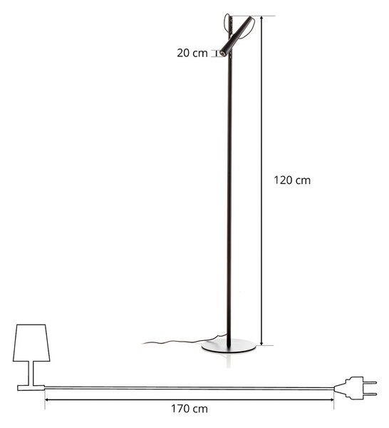 Podne Lampa Foscarini, Magneto, Crno, Dnevna soba, Metal, Dizajn
