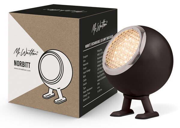 Stolne Lampa MR. WATTSON, Norbitt, prigušiv, Crno, Dnevna soba, Aluminij, Moderan