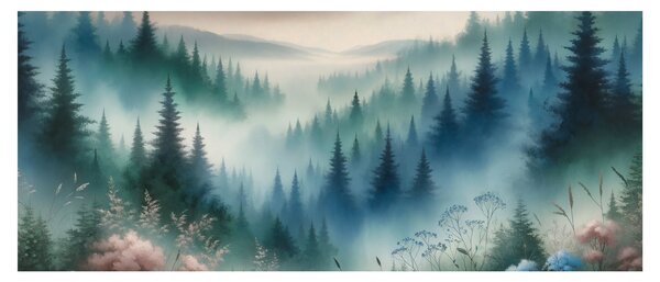 Slika - Šumski krajolik s maglom (120x50 cm)