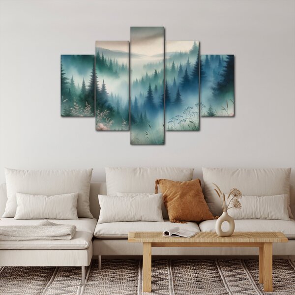 Slika - Šumski krajolik s maglom (150x105 cm)