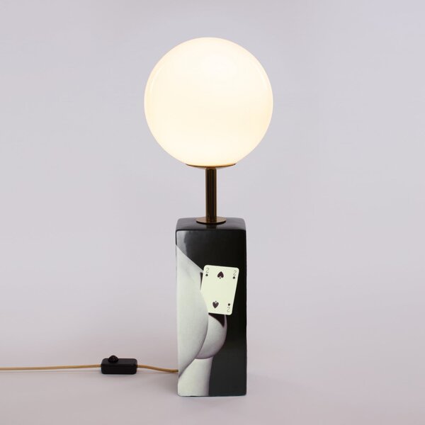 Stolne Lampa SELETTI, Toiletpaper, prigušiv, Crno, Dnevna soba, Keramika, Dizajn