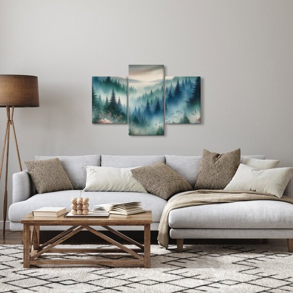 Slika - Šumski krajolik s maglom (90x60 cm)