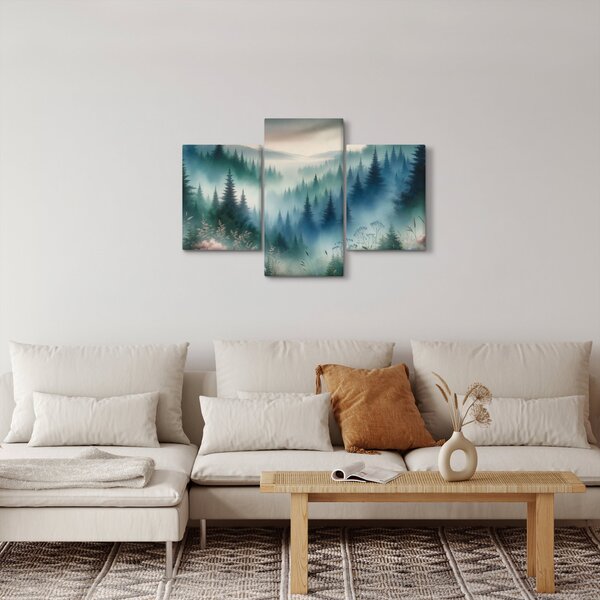 Slika - Šumski krajolik s maglom (90x60 cm)