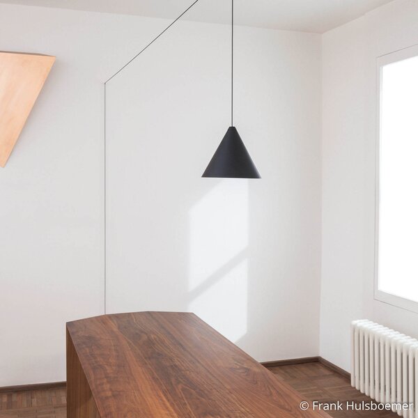 Viseće Svjetiljka FLOS, STRING, prigušiv, Crno, Dnevna soba, Aluminij, Dizajn
