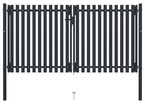 VidaXL Dvostruka vrata za ogradu od čelika 306 x 220 cm antracit