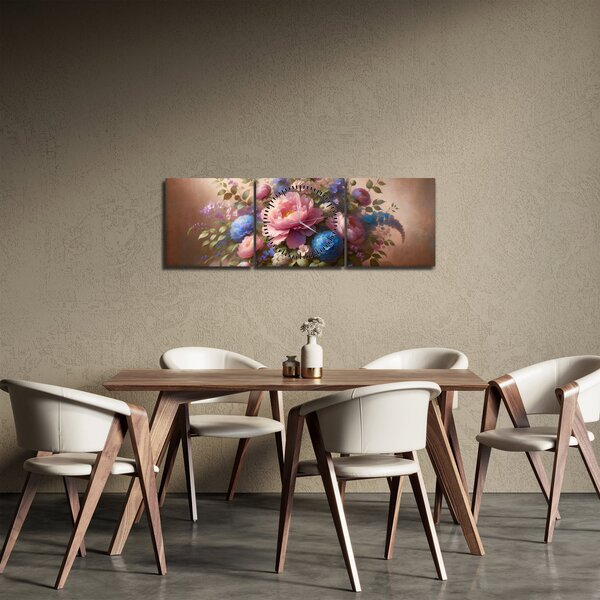 Slika - Stol pun cvijeća (sa satom) (90x30 cm)