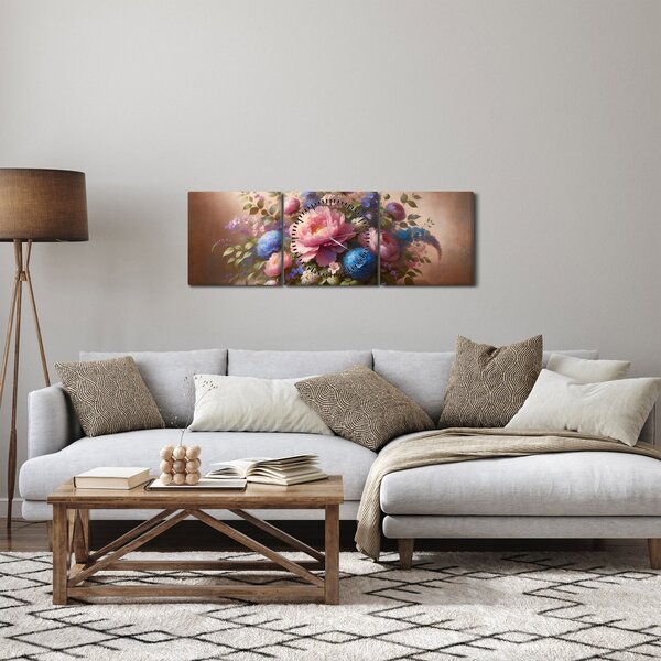 Slika - Stol pun cvijeća (sa satom) (90x30 cm)