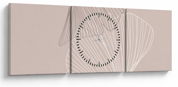 Slika - Bež lišće N⁰2 (sa satom) (90x30 cm)