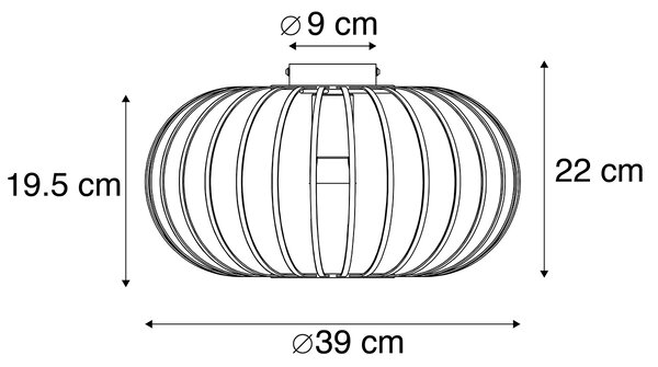 Pametna stropna svjetiljka crna 39 cm uključujući Wi-Fi G95 - Johanna