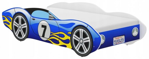 Izuzetan dječji krevet u obliku automobila u plavoj boji 160 x 80 cm