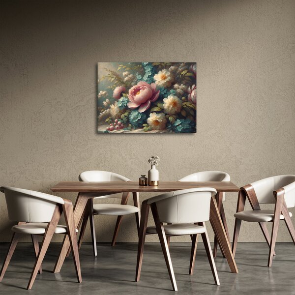 Slika - Prirodna mrtva s cvijećem - slika (70x50 cm)