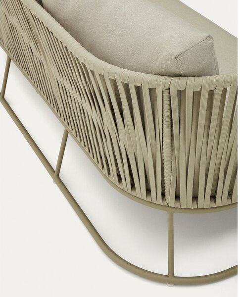Kaki zelena željezna vrtna sofa Saconca – Kave Home