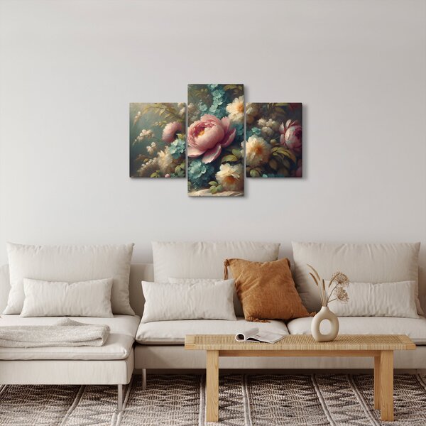 Slika - Prirodna mrtva s cvijećem - slika (90x60 cm)